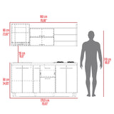 Cocina Carmen Duna Y Onix 180x88cm con Mesón de Acero Inoxidable y con Pozuelo - COCINAS | Bylmo