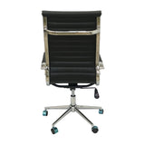 Set x 2 Sillas de Oficina Alta Esterilla Negro 61x46.5cm Reclinable y Giratoria con Ruedas - SILLAS DE OFICINA | Bylmo