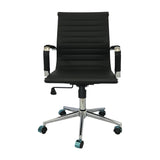 Set x 2 Sillas de Oficina Esterilla Negro 61x46.5cm Reclinable y Giratoria con Ruedas - SILLAS DE OFICINA | Bylmo