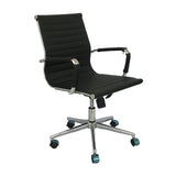Set x 2 Sillas de Oficina Esterilla Negro 61x46.5cm Reclinable y Giratoria con Ruedas - SILLAS DE OFICINA | Bylmo