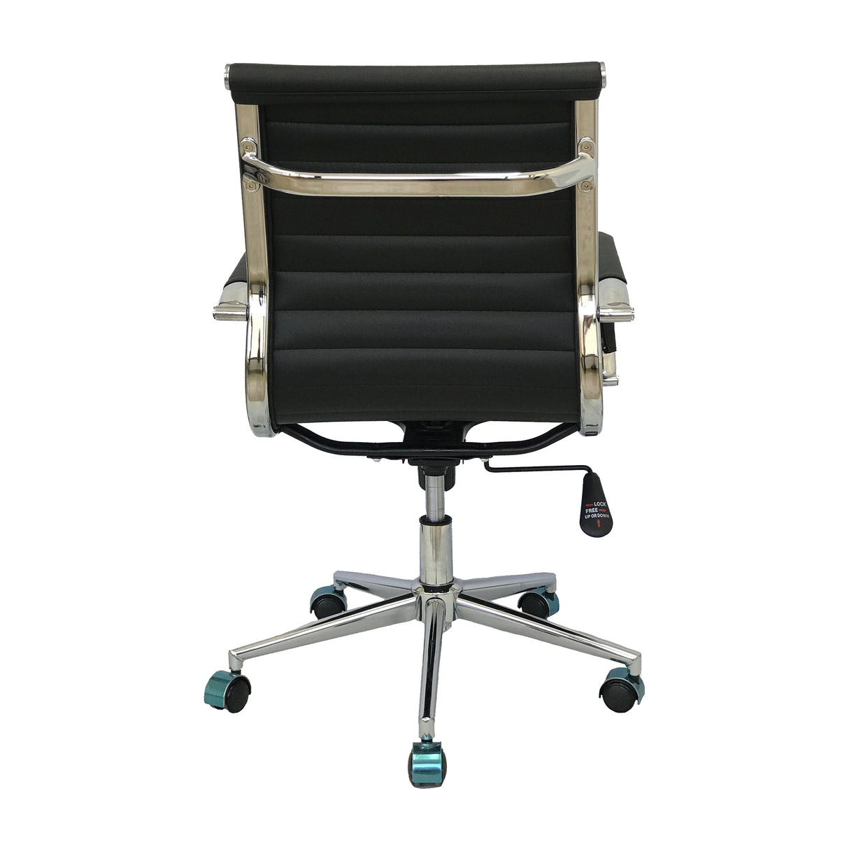 Set x 2 Sillas de Oficina Esterilla Negro 61x46.5cm Reclinable y Giratoria con Ruedas - SILLAS DE OFICINA | Bylmo