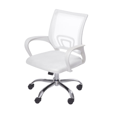 Silla de Oficina Tok Blanco 57x52cm Reclinable y Giratoria con Ruedas - SILLAS DE OFICINA | Bylmo
