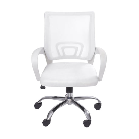 Silla de Oficina Tok Blanco 57x52cm Reclinable y Giratoria con Ruedas - SILLAS DE OFICINA | Bylmo