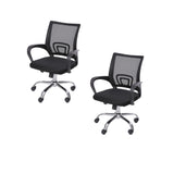 Set x 2 Sillas de Oficina Tok Negro 57x52cm Reclinable y Giratoria con Ruedas - SILLAS DE OFICINA | Bylmo