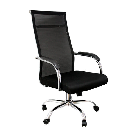 Silla de Oficina Roma Negro 56x52cm Reclinable y Giratoria con Ruedas - SILLAS DE OFICINA | Bylmo