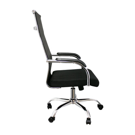 Silla de Oficina Roma Negro 56x52cm Reclinable y Giratoria con Ruedas - SILLAS DE OFICINA | Bylmo