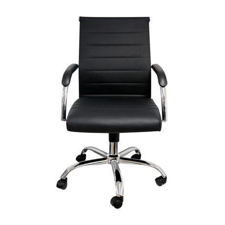 Silla de Oficina Venecia Negro 54.5x50cm Reclinable y Giratoria con Ruedas - SILLAS DE OFICINA | Bylmo