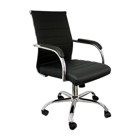 Silla de Oficina Venecia Negro 54.5x50cm Reclinable y Giratoria con Ruedas - SILLAS DE OFICINA | Bylmo