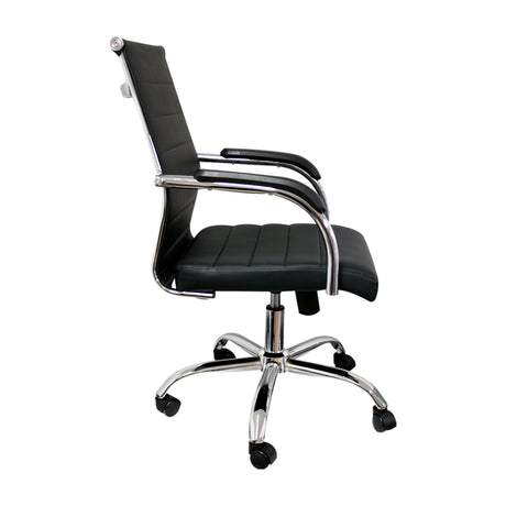 Silla de Oficina Venecia Negro 54.5x50cm Reclinable y Giratoria con Ruedas - SILLAS DE OFICINA | Bylmo