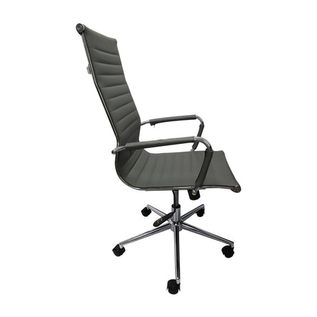 Silla de Oficina Esterilla Gris 61x46.5cm Reclinable y Giratoria con Ruedas - SILLAS DE OFICINA | Bylmo