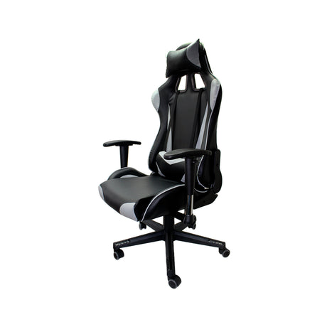 Silla Gamer F16 Gris 65x57cm Reclinable y Giratoria con Ruedas - SILLAS DE OFICINA | Bylmo