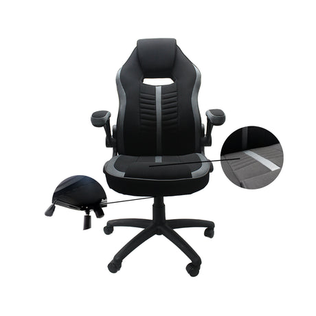 Silla Gamer Topgun Gris 63x58cm Reclinable y Giratoria con Ruedas - SILLAS DE OFICINA | Bylmo