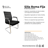 Silla de Oficina Roma Negro 55.5x63cm de Base Fija - SILLAS DE OFICINA | Bylmo