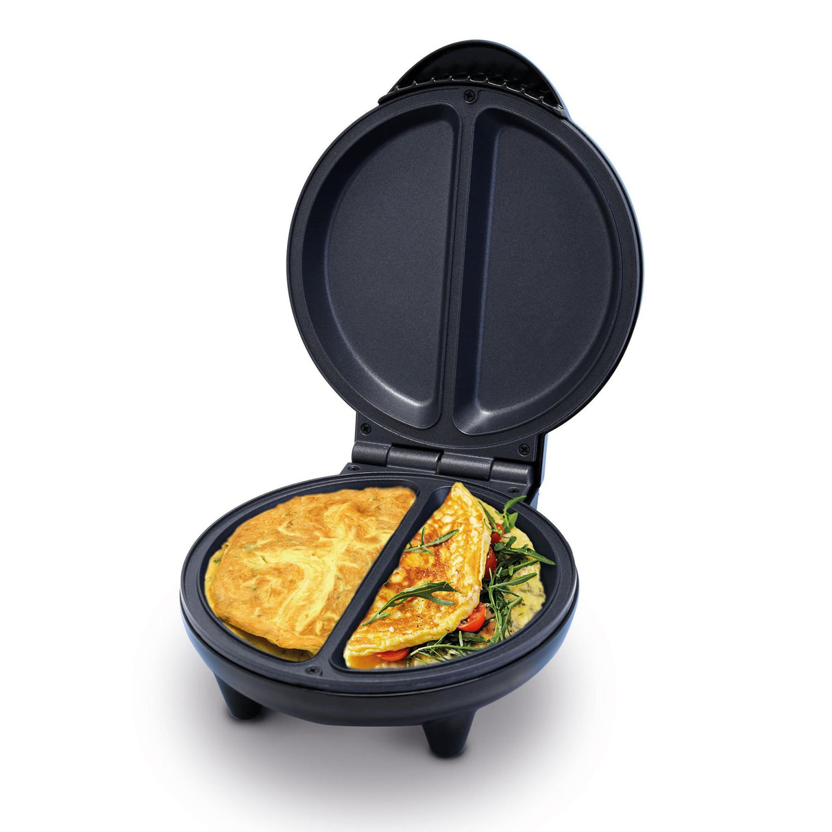 Omeletera Negro 18x10cm de Dos Puestos Triangular - SANDUCHERAS Y WAFLERAS | Bylmo