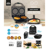 Arepa Maker Negro 21.7x9.3cm de Dos Puestos Circular - SANDUCHERAS Y WAFLERAS | Bylmo