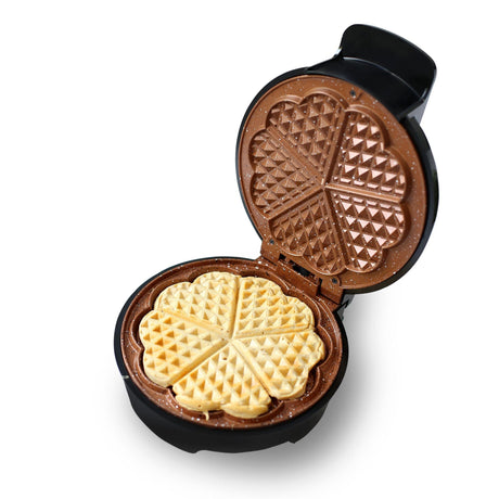 Waflera Negro y Cobre 18.5x8cm de Un Puesto con Luz Indicadora - SANDUCHERAS Y WAFLERAS | Bylmo
