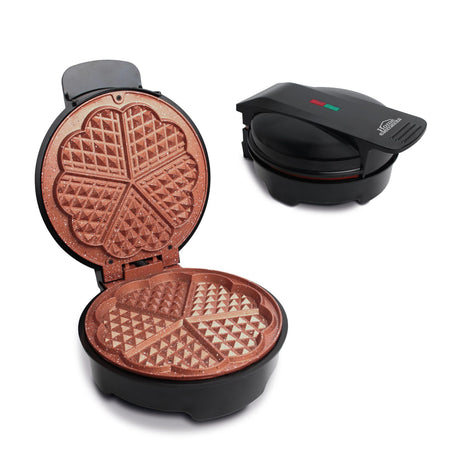 Waflera Negro y Cobre 18.5x8cm de Un Puesto con Luz Indicadora - SANDUCHERAS Y WAFLERAS | Bylmo