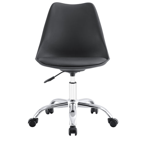 Set x 2 Sillas de Oficina Negro 58x97cm con Soporte Lumbar y sin Espaldar Reclinable - SILLAS DE OFICINA | Bylmo
