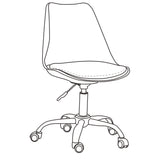 Set x 2 Sillas de Oficina Negro 58x97cm con Soporte Lumbar y sin Espaldar Reclinable - SILLAS DE OFICINA | Bylmo