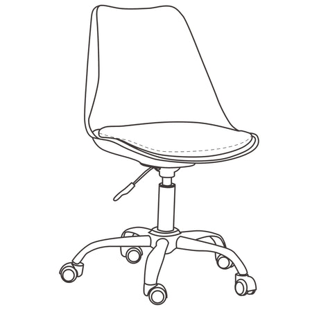 Set x 2 Sillas de Oficina Negro 58x97cm con Soporte Lumbar y sin Espaldar Reclinable - SILLAS DE OFICINA | Bylmo