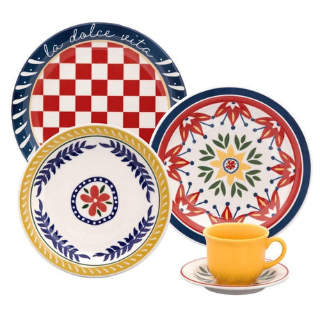 Juego De Vajillas 20 Piezas Dolce Vita Multicolor 28x28cm Circular Para Cuatro Puestos - VAJILLA | Bylmo