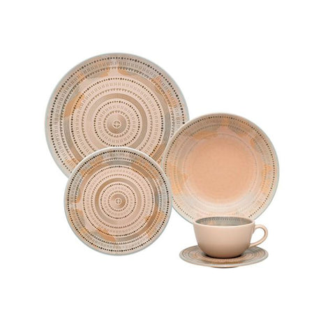 Juego De Vajillas 20 Piezas Unni Multicolor 28x28cm Circular Para Cuatro Puestos - VAJILLA | Bylmo