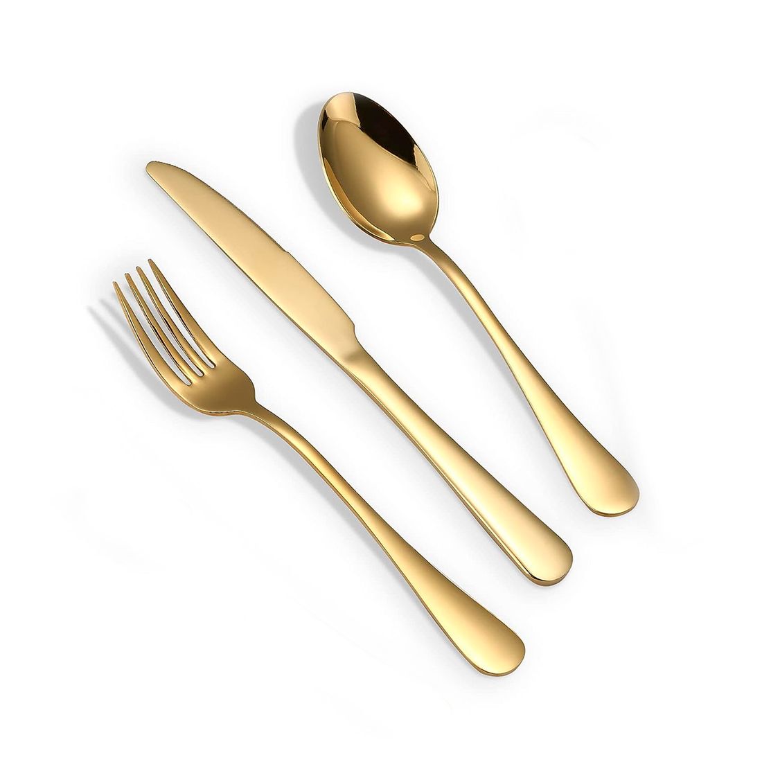 Juego De Cubiertos Premium 18 Piezasa Dorado 10x4cm De Acero Inoxidable - CUBIERTOS | Bylmo