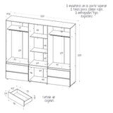 Closet Dallas Gales y Wengue 220x200cm con Cuatro Cajones y con Doce Compartimientos - CLOSETS | Bylmo