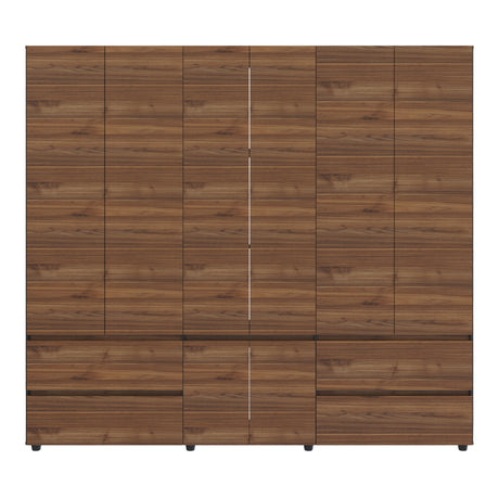 Closet Dallas Gales y Wengue 220x200cm con Cuatro Cajones y con Doce Compartimientos - CLOSETS | Bylmo