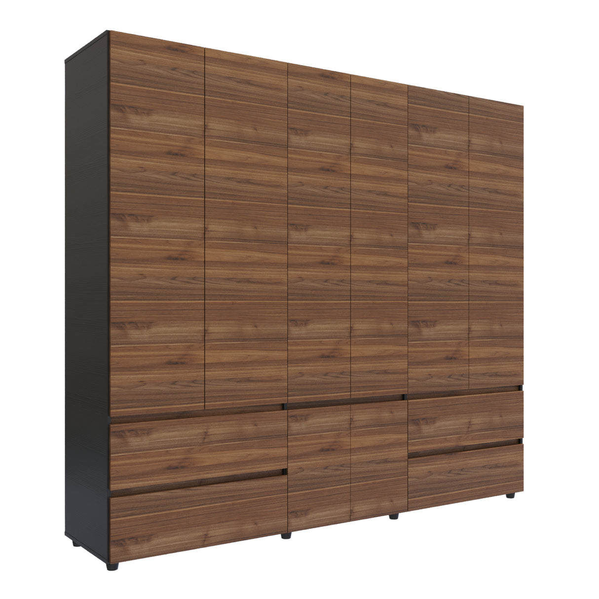 Closet Dallas Gales y Wengue 220x200cm con Cuatro Cajones y con Doce Compartimientos - CLOSETS | Bylmo