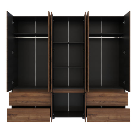 Closet Dallas Gales y Wengue 220x200cm con Cuatro Cajones y con Doce Compartimientos - CLOSETS | Bylmo