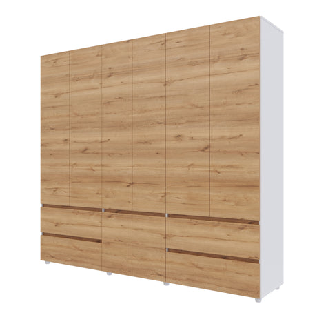 Closet Dallas Duna y Blanco 220x200cm con Cuatro Cajones y con Doce Compartimientos - CLOSETS | Bylmo