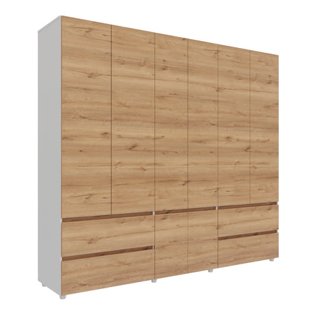 Closet Dallas Duna y Blanco 220x200cm con Cuatro Cajones y con Doce Compartimientos - CLOSETS | Bylmo