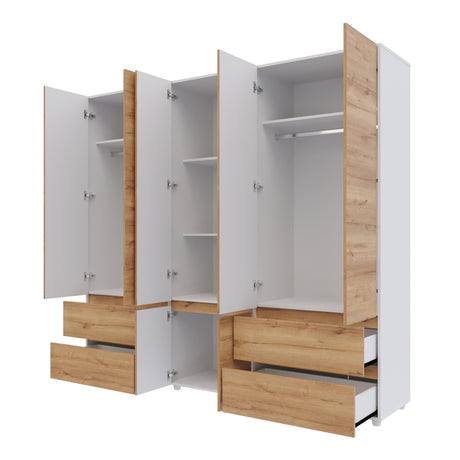 Closet Dallas Duna y Blanco 220x200cm con Cuatro Cajones y con Doce Compartimientos - CLOSETS | Bylmo