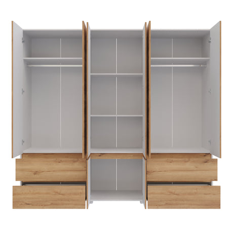 Closet Dallas Duna y Blanco 220x200cm con Cuatro Cajones y con Doce Compartimientos - CLOSETS | Bylmo
