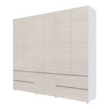 Closet Dallas Niebla y Blanco 220x200cm con Cuatro Cajones y con Doce Compartimientos - CLOSETS | Bylmo