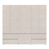 Closet Dallas Niebla y Blanco 220x200cm con Cuatro Cajones y con Doce Compartimientos - CLOSETS | Bylmo