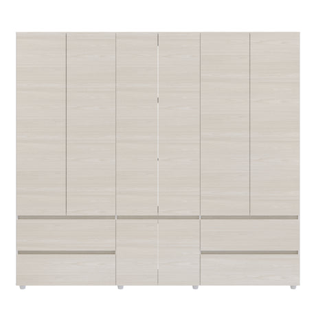 Closet Dallas Niebla y Blanco 220x200cm con Cuatro Cajones y con Doce Compartimientos - CLOSETS | Bylmo