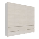 Closet Dallas Niebla y Blanco 220x200cm con Cuatro Cajones y con Doce Compartimientos - CLOSETS | Bylmo