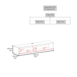 Rack de TV Flotante Bardolino 150x27cm para TV Hasta 65 Pulgadas con Dos Compartimientos y con Ranuras para Cables - MUEBLES DE TV | Bylmo