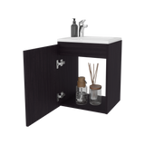 Mueble para Lavamanos Individual Saju Wengue 40x50cm Flotante con Lavamanos de Sobreponer - MUEBLES PARA LAVAMANOS | Bylmo