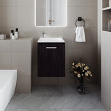 Mueble para Lavamanos Individual Saju Wengue 40x50cm Flotante con Lavamanos de Sobreponer - MUEBLES PARA LAVAMANOS | Bylmo