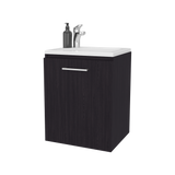 Mueble para Lavamanos Individual Saju Wengue 40x50cm Flotante con Lavamanos de Sobreponer - MUEBLES PARA LAVAMANOS | Bylmo