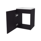 Mueble para Lavamanos Individual Saju Wengue 40x50cm Flotante con Lavamanos de Sobreponer - MUEBLES PARA LAVAMANOS | Bylmo