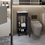 Mueble para Lavamanos Individual Bethel Wengue 40x86cm con Patas y Lavamanos de Sobreponer - MUEBLES PARA LAVAMANOS | Bylmo