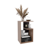 Mesa Auxiliar Rectangular Everett Cafe Expreso y Wengue 40x63cm con Tres Compartimientos - MESAS AUXILIARES | Bylmo