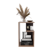 Mesa Auxiliar Rectangular Everett Cafe Expreso y Wengue 40x63cm con Tres Compartimientos - MESAS AUXILIARES | Bylmo