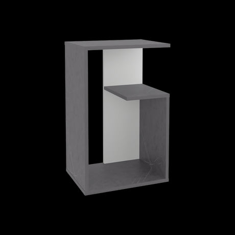 Mesa Auxiliar Rectangular Everett Onix y Blanco 40x63cm con Tres Compartimientos - MESAS AUXILIARES | Bylmo