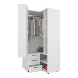 Closet Toulouse Blanco 85x180cm Con Tres Cajones y Diez Compartimientos - CLOSETS | Bylmo