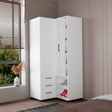 Closet Toulouse Blanco 85x180cm Con Tres Cajones y Diez Compartimientos - CLOSETS | Bylmo